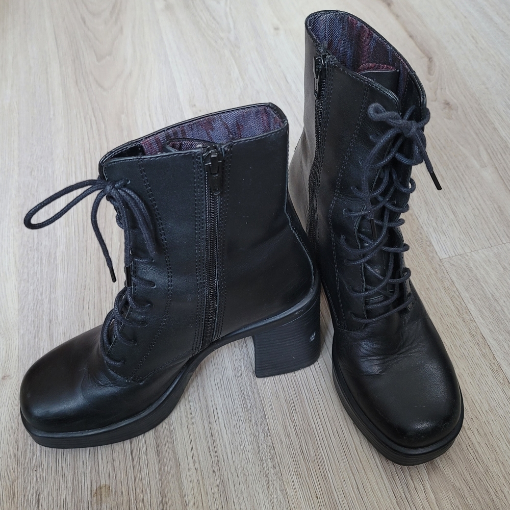 Vagabond Lace-up Boots, Square Toe, Chunky Heel